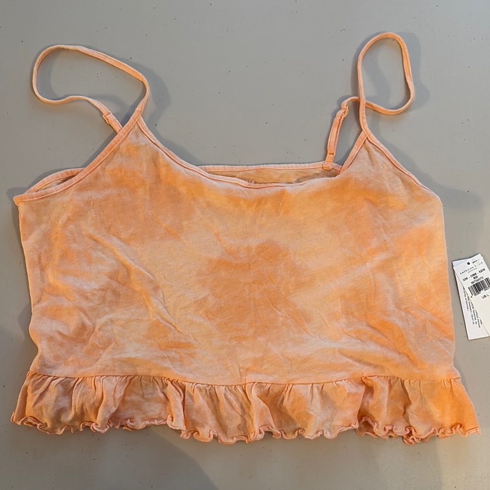 American Eagle Outfitters Pink Ruffled Crop Camisole